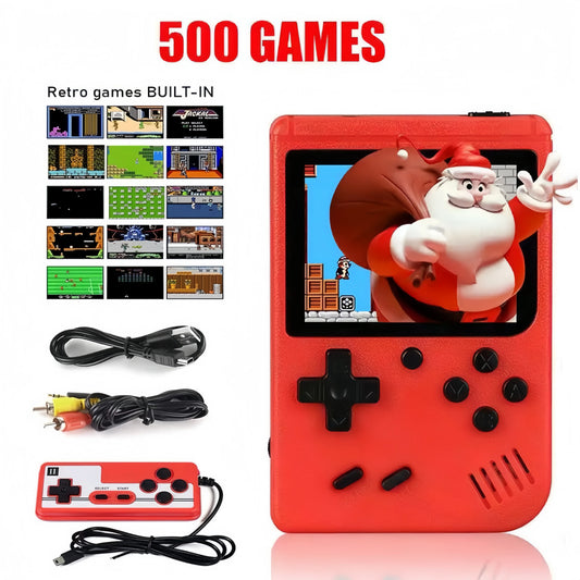 Retro Mini Handheld Video Game Console 8 Bit 3.0 Inch LCD Color Built-in 500 Games for Kids Christmas Gift